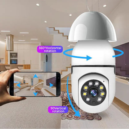 Foco cámara 360° espía smart wifi hd